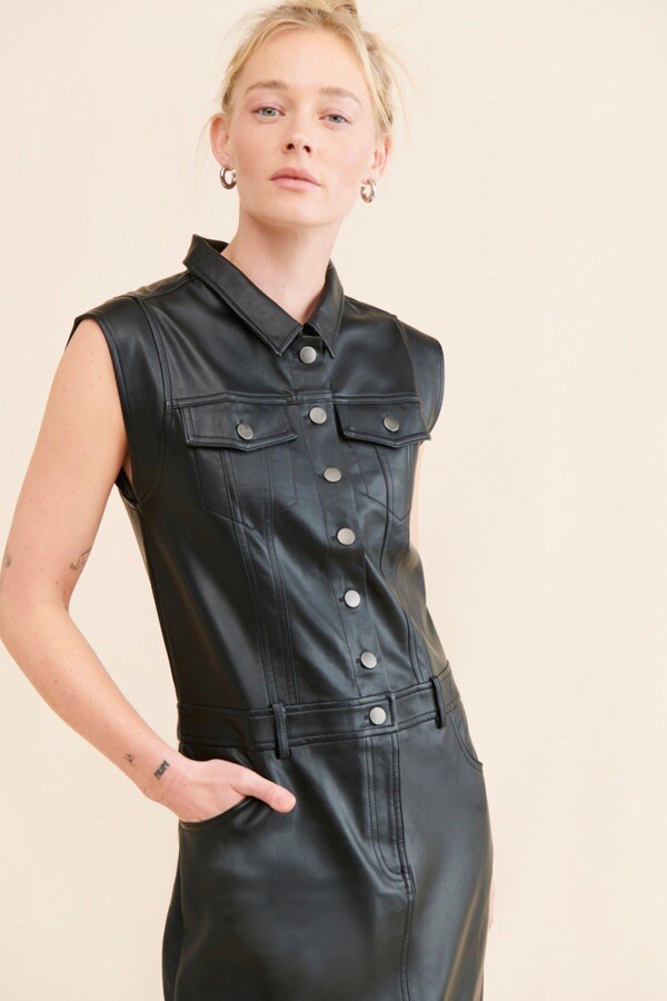 Free People Danni Vegan Leather Midi Dress Size XS | eBay Free People Danni Vegan Leather Midi Dress Size XS | eBay