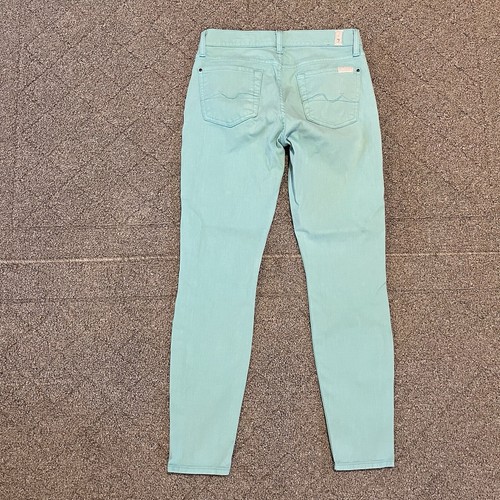 Seven 7 For All Mankind Jeans Womens Size 26 Aqua Gwenevere Ankle Skinny - Picture 7 of 10