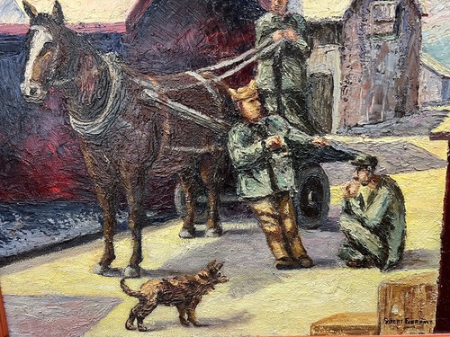 JAPAN COLD WAR~1950 VINTAGE~ PROTEST ART PAINTING ACRYLIC ON WOOD 23" X 19" - Picture 3 of 6