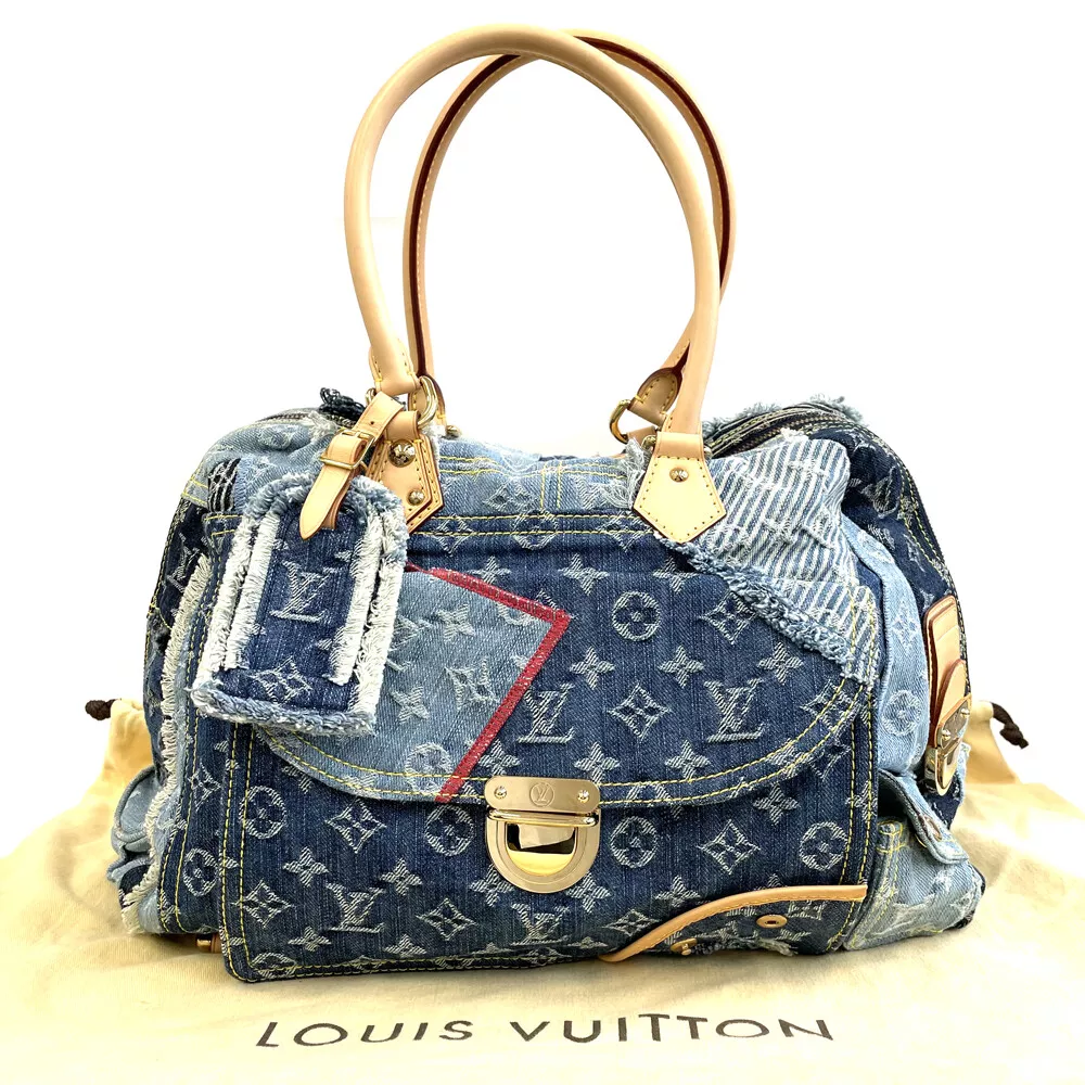 Louis Vuitton Black Denim Patchwork Bowly Bag