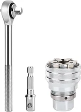 Adjustable Universal Socket Wrench, Professional 3/8" Inch to 3/4" Inch 10Mm-19M