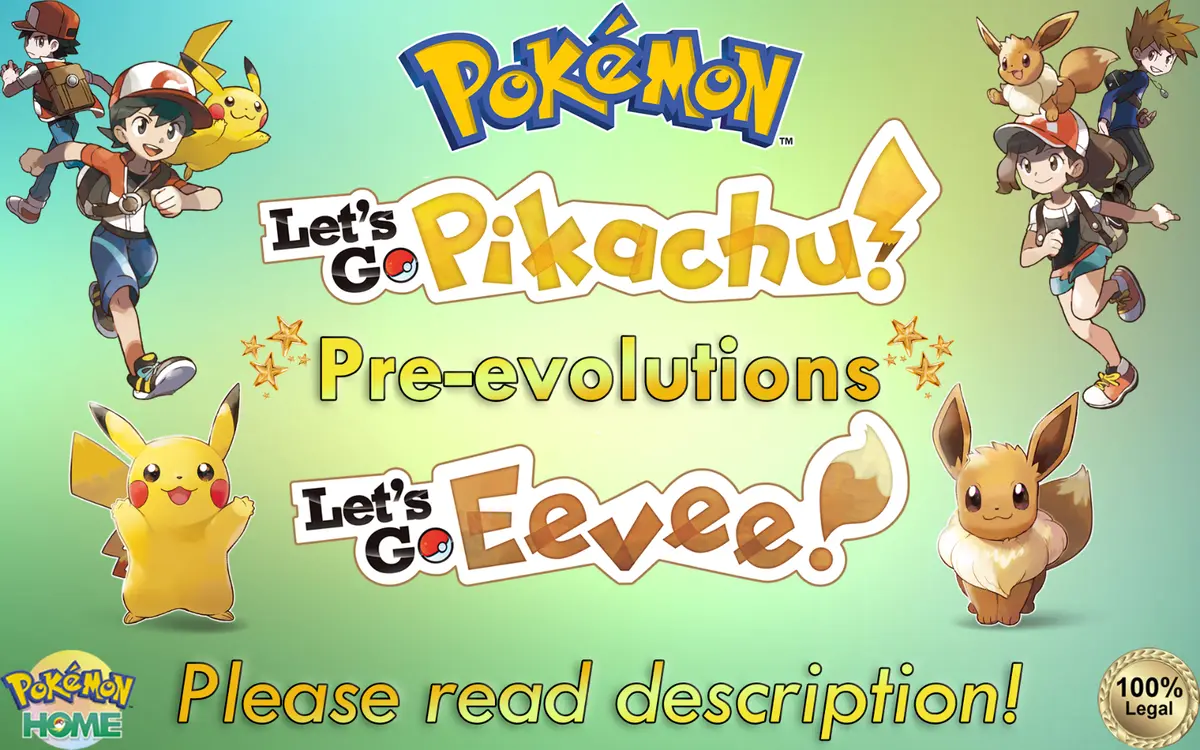 Shiny Gen 1 Kanto Pre-Evolutions - Pokemon Let's Go Pikachu/Eevee