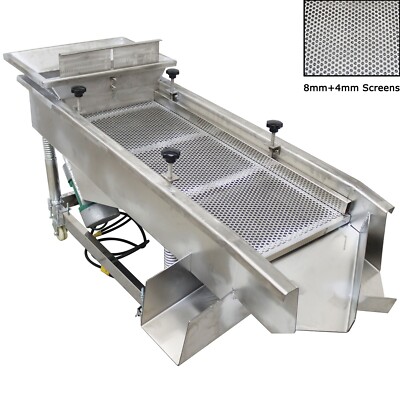 Electric Linear Vibrating Screen Two Layer Two Motor with 8mm+4mm Screens 220V
