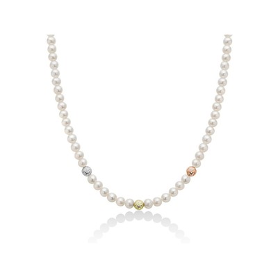 Girocollo Miluna perle acqua dolce 5,5 - 6 in oro bianco, rosa e giallo PCL5631V