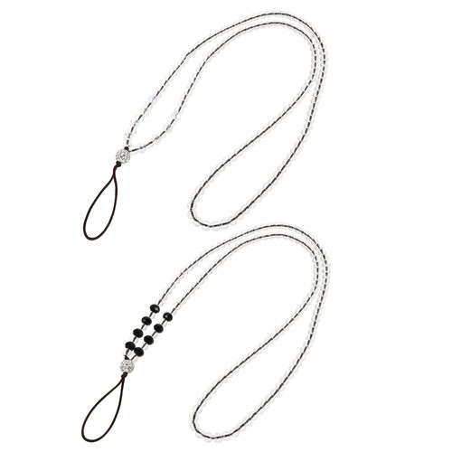 2 Pcs Leichte Perlenkette Fräulein Handy-Lanyard Telefonschnur Mit - Zdjęcie 10 z 12