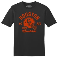 Houston Gamblers 1983 USFL Football TRI-BLEND Tee Shirt - Oilers, Texans