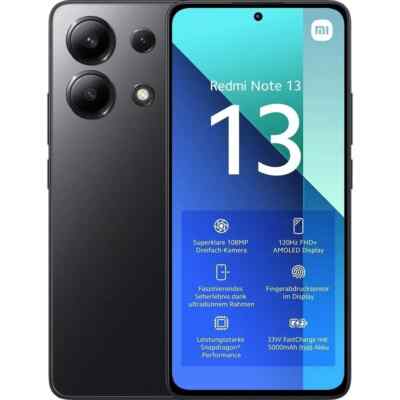 Xiaomi Redmi Note 13 4G Smartphone 128GB 8GB RAM midnight black Triple-Kamera 