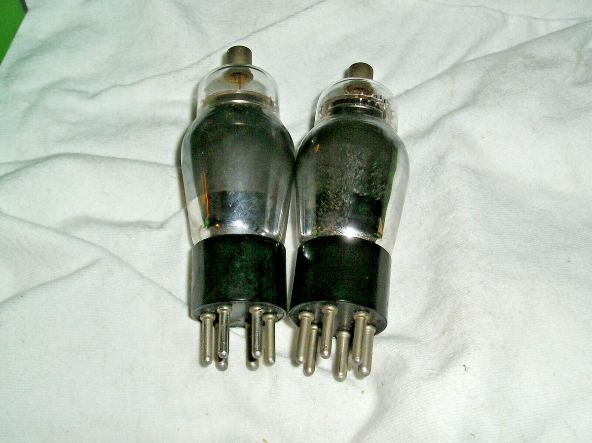 NOS Pair Engraved Base Sylvania 1A6 Tubes - Same NOS Pair Engraved Base Sylvania 1A6 Tubes - Same