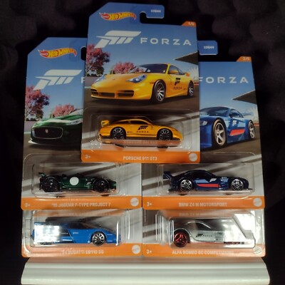 2023 HOT WHEEL FORZA SET PORSCHE 911 JAG F-TYPE GT3 BMW Z4 ALFA 8C BUGATTI EB110