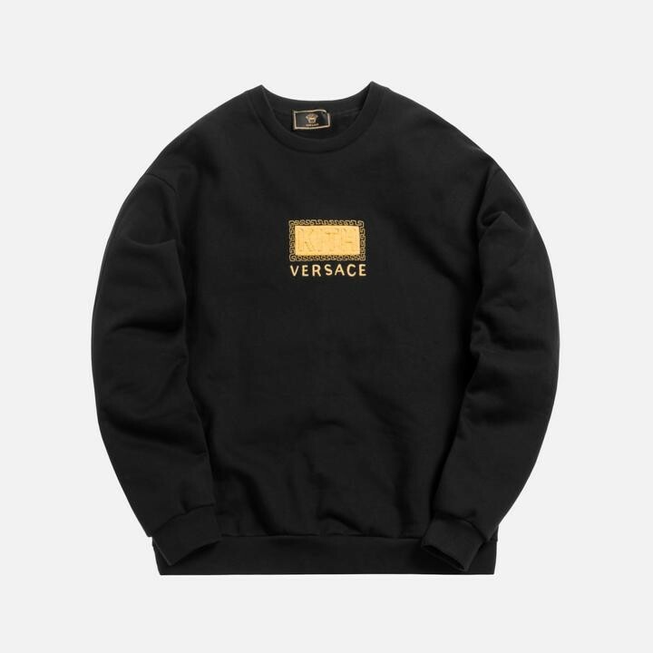 Kith x Versace グリークキー スウェット パーカー ブラック IN HAND** Kith x Versace Greek Key Crewneck - Black | eBay