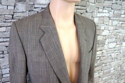 BENVENUTO CELLINI ITALY HERREN REINE SCHURWOLLE TWEED JACKETT SAKKO GREIGE 48
