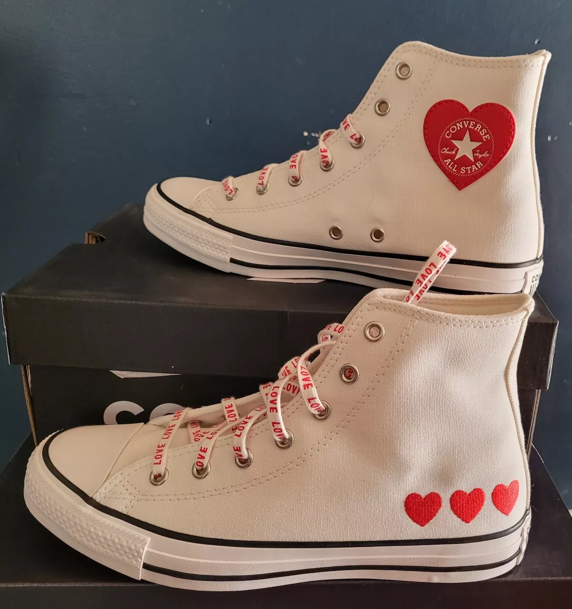 NEW CONVERSE CHUCK TAYLOR STAR HEARTS&#039; US 7 | eBay