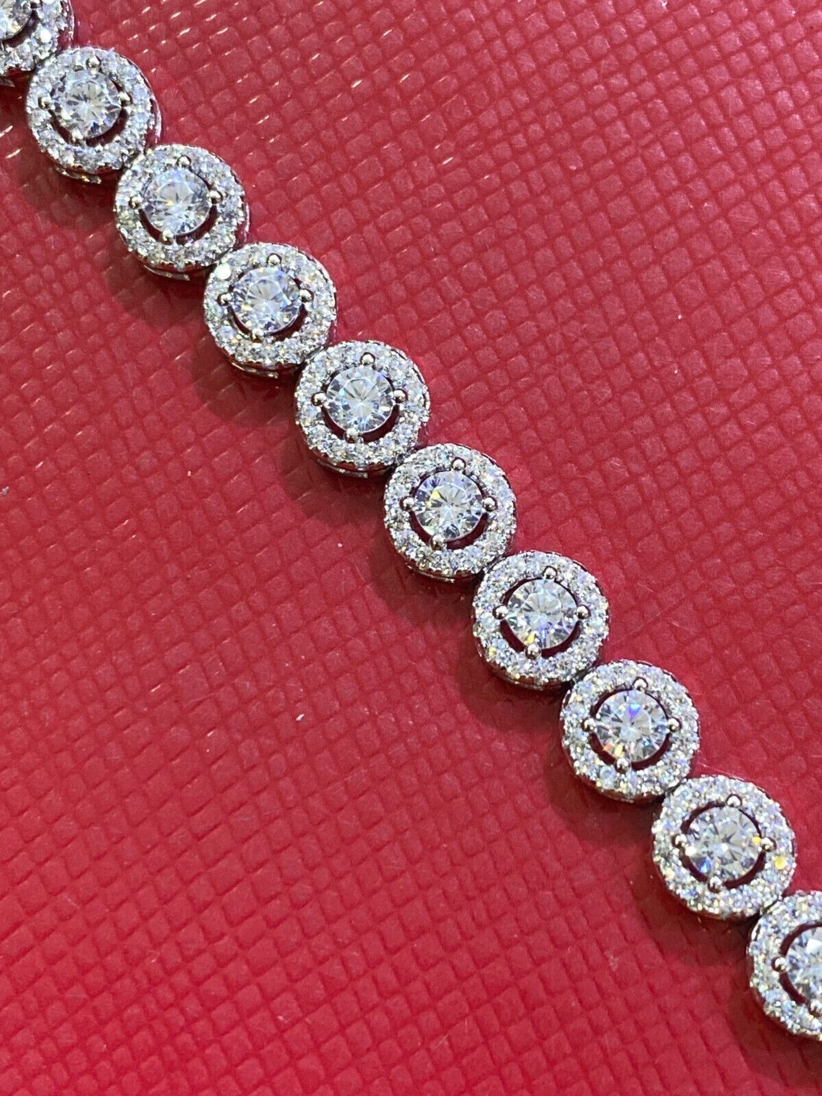 7Ct Round Lab-Created Diamond Women Tennis Bracelet 14K White Gold Plated