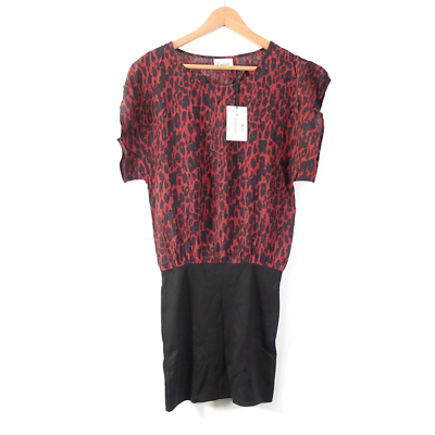 ganni red leopard dress Belted bow-embellished leopard-print cotton-poplin midi dress - leopard print