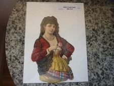Trade Card. Circa: 1880s. . Die Cut. No Ad. Unusually large size.