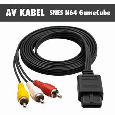 MARKENLOS AV TV Kabel Video Multi-Out an Chinch SNES Super Nintendo N64 Gamecube (NEU) 🆕✅