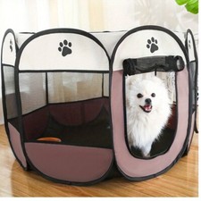 Portable Foldable Pet Tent Kennel Octagonal Fence Puppy Shelter Easy To Use