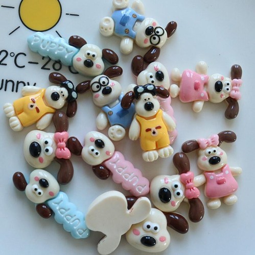 20Pcs Mixed Resin Cartoon Dogs Puppy Flatback Buttons for Craft Hair Clips Decor - Picture 3 of 9
