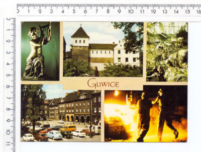 Postcard Poland Gliwice used without stamp - (P17)