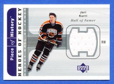 2002 UD HEROES of HOCKEY JARI KURRI oilers PIECE OF HISTORY hall of fame jersey