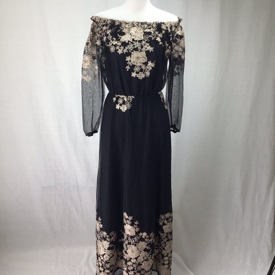 black and gold dress maxi