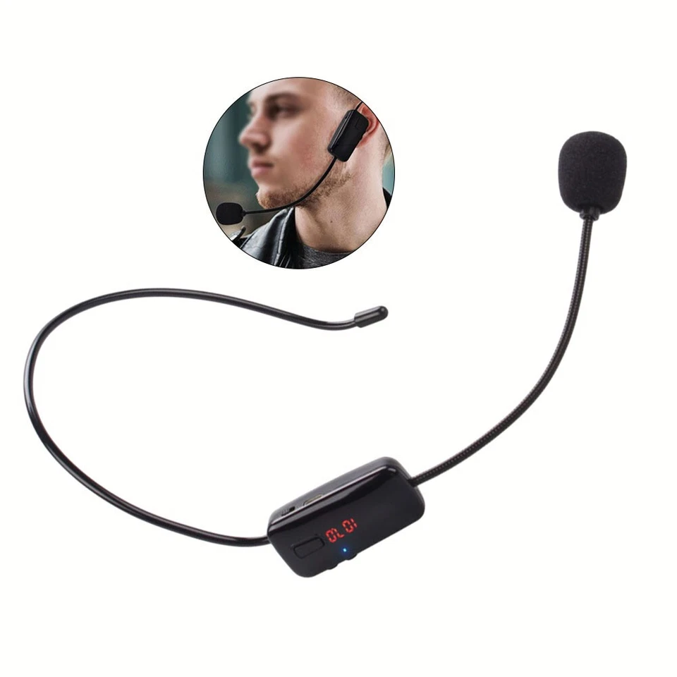Tragbares FM kabelloses Mikrofon Headset Megaphon Radio Mikro f??r Lautsprecher - Bild 3 von 4