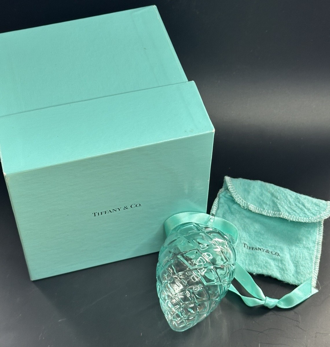 Tiffany Christmas Ornament Blue Pine Cone | eBay