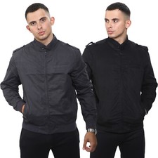 Mens Lightweight Casual Jacket Full Zip Multi Pockets Cotton Coat Size S to XL