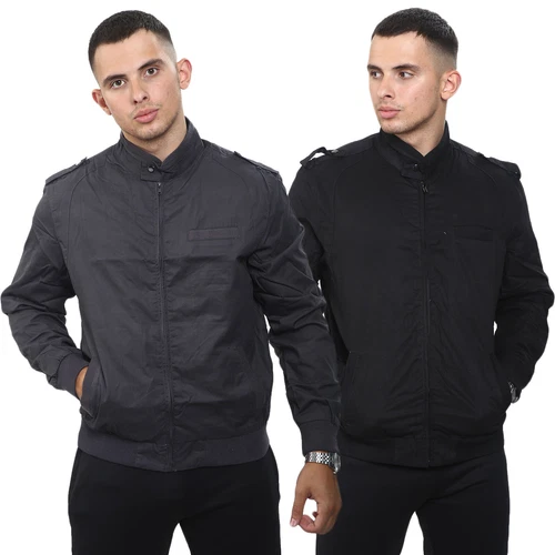 Mens Lightweight Casual Jacket Full Zip Multi Pockets Cotton Coat Size S to XL