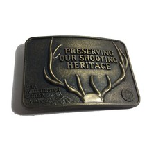 VTG NRA Whittington Center DEER Belt Buckle Preserving Our Shooting Heritage
