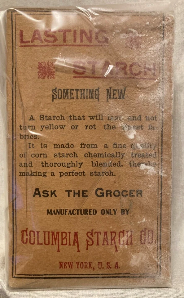 Caja de almidón Miller's Lasting vintage con contenido - Colombia Starch Co, Nueva York Foto 2 de 4