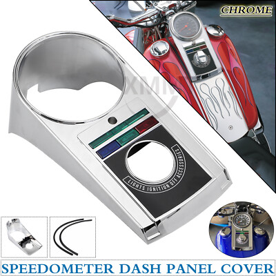 Chrome Speedometer Speedo Dash Panel Cover For Harley Softail FXST ...