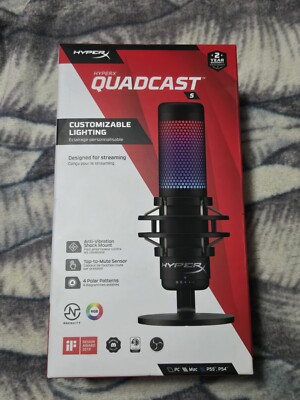 HyperX QuadCast S RGB LED USB Cardioid Microphone - Black