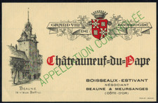 Etiquette grand  vin-Chateauneuf-du-Pape-Boisseaux-Beffroi-Beaune-R.589