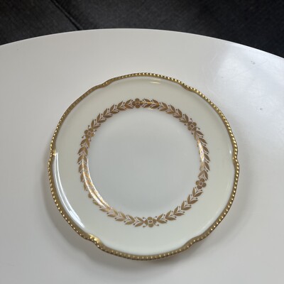 Castleton Laurel Bread Plate(s) - Ivory With Gold Beaded Edge, 18 Available