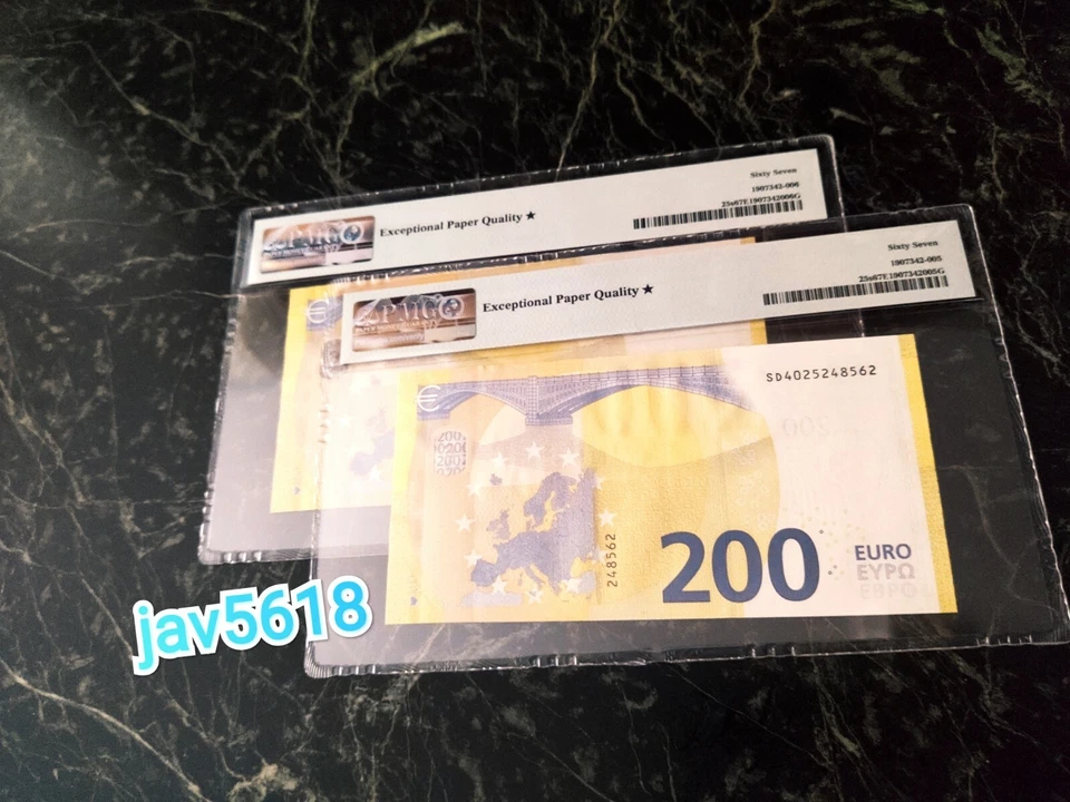 EURO 200 BANKNOTE PMG 67 🇪🇺 DRAGUI ITALY 500 "S"ULTRA STAR 200 EURO UNC TOP 2 - Image 3 of 4