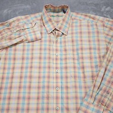 Alan Flusser Shirt Mens Extra Large Multicolor Check Long Sleeve Button Down