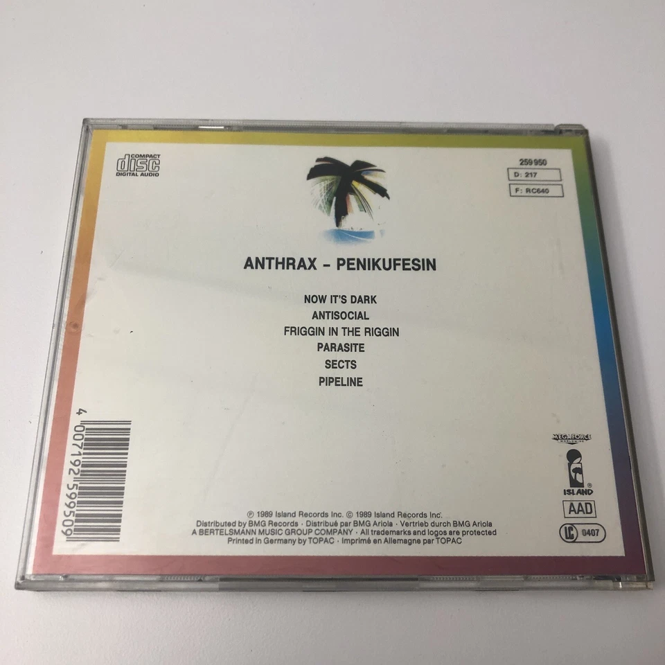 ANTHRAX Penikufesin (CD 1989 Island Records) Signed By Band signiert autograph - Bild 3 von 4