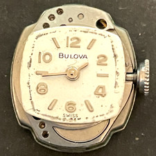 Vintage Bulova Cal 4CB Women's Watch Movement Running Ticks 17j Swiss