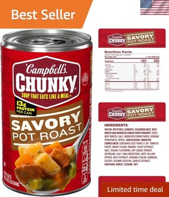 18.8 oz Campbell's Savory Pot Roast Soup   High Protein & No Artificial Flavors