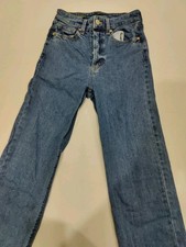 Wild Fable Highest Rise Straight Jeans Women's Size 00 Blue 5-Pocket Button Fly