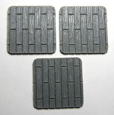 LSC-BASE143 - Wood Plank Boards -- 40mm Square x3 -- Last Stand Bases