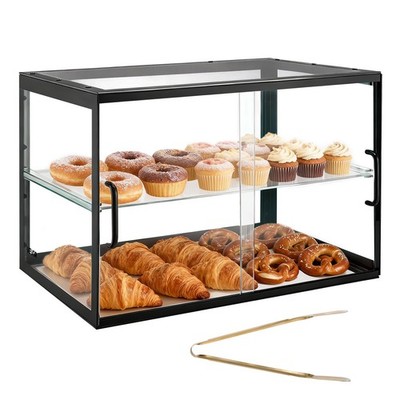 Bakery Display Case,2-Tier Commercial Countertop Pastry Display Case,Clear Acryl