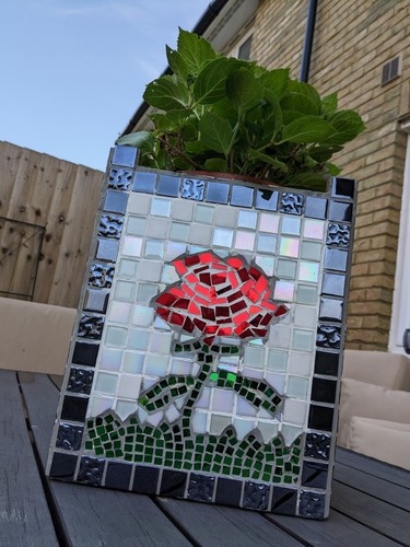 Mosaic Square Planter Mosaic Pot Mosaic Planter - Picture 19 of 21