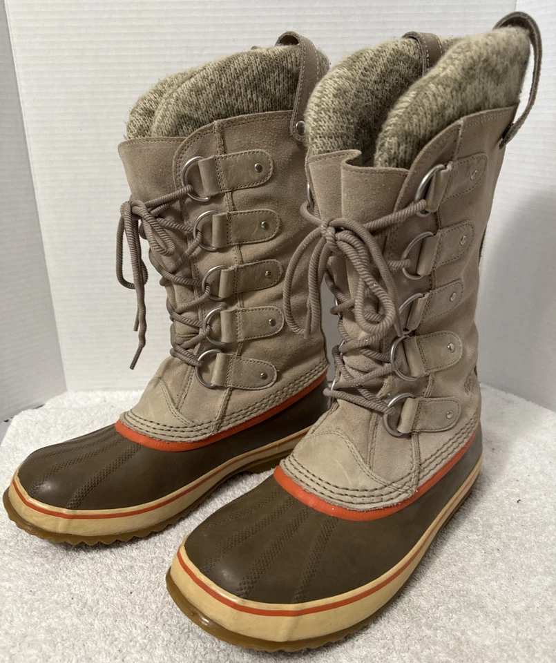 Sorel Mujer Joan Of Arctic Tejido Beige Botas Altas Pato Talla 9.5 NL2084-160 Foto 4 de 4