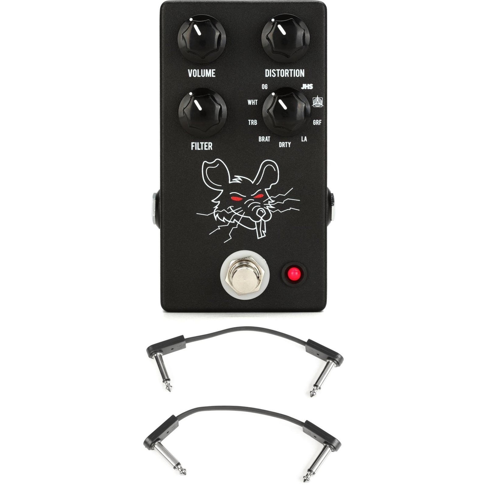 JHS PackRat - 9-позиционная педаль дисторшн в стиле грызунов с патч-кабелями EBS