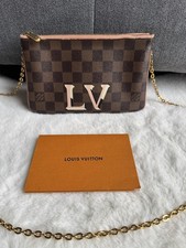 Original Louis Vuitton Pochette Double Zip LV in Damier Ebene