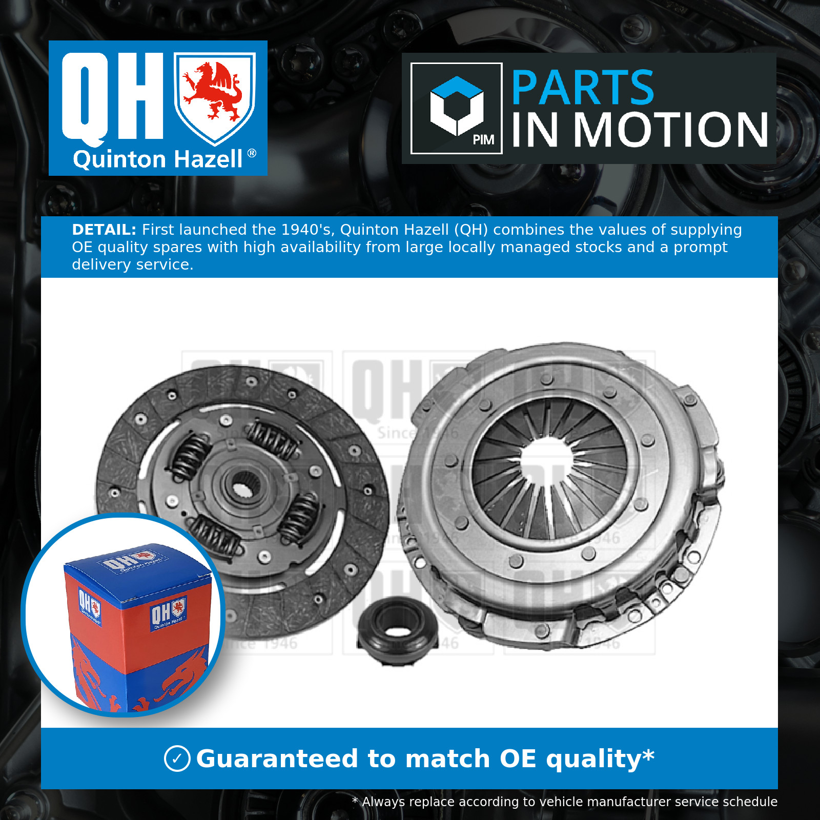 Clutch Kit 3pc (Cover+Plate+Releaser) QKT2448AF Quinton Hazell 71718820 71734893