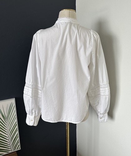 ZARA Romantic Lace Boho Long Sleeve Button Embroidery Blouse Isabel Marant Stye - Picture 10 of 11