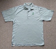 Peter Millar Golf Polo Shirt Men's Large Navy Green Striped Pinehurst 1895